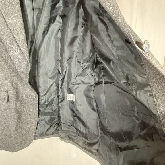 Vintage ORVIS Jacket Women Petites 14P Gray‎ Blazer Made in USA Lined One Button - Picture 7 of 11